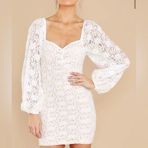 Red Dress - NWOT I’ll Be Yours White Lace Dress